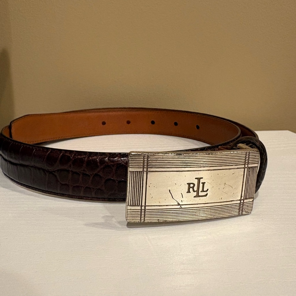 Lauren, Ralph Lauren croc embossed men's belt size small - Picture 1 of 5